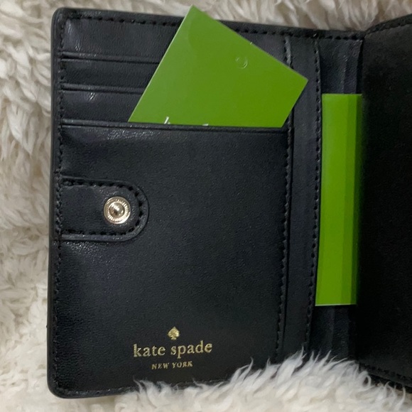 NWT, Kate Spade, Black Leather Patterson Drive Small Shawn Bifold Wallet - Picture 6 of 14